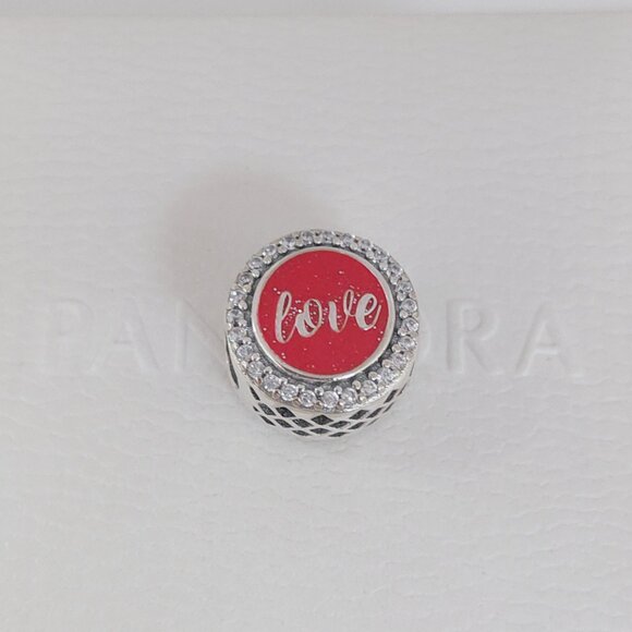 Pandora Aruba Love Glitter Charm Bead S925 Silver with box - Picture 2 of 6